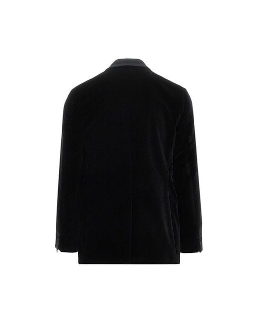 Fendi Black Single-Breasted Velvet Jacket for men