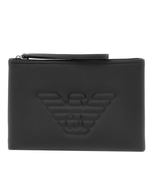 Emporio Armani Black Neoprene Beachwear Pouch