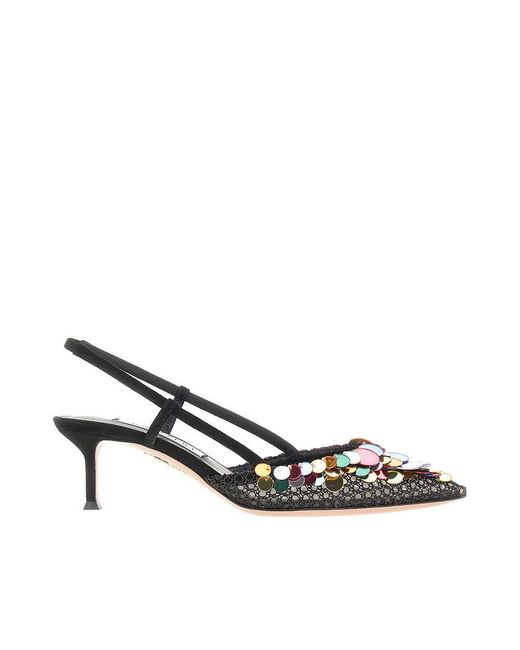 Aquazzura Black 'Can Can' Slingback Pumps