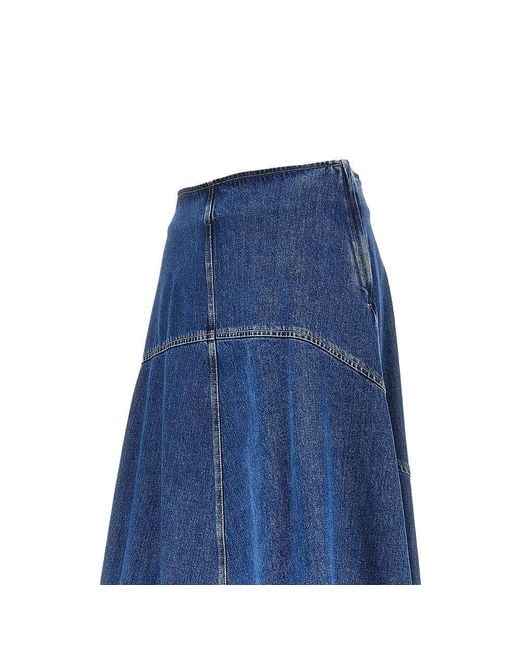 Weekend by Maxmara Blue Cotton Denim Long Skirt