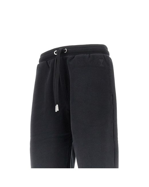AMI Black De Coeur' Organic Cotton Sweatpants for men
