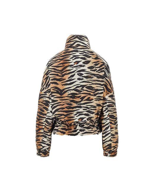 Pinko Black Animalier Print Technical Canvas Jacket
