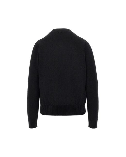 Givenchy Black Cashmere And Wool Sweater With Embroidery