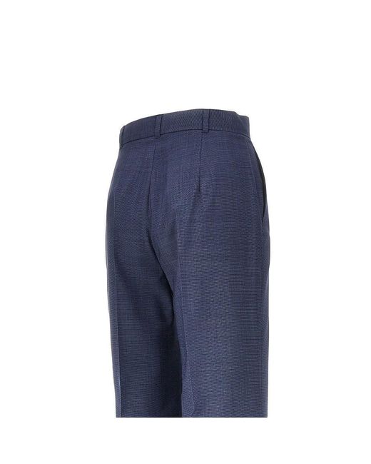 Max Mara Blue Virgin Wool Tailored Pants