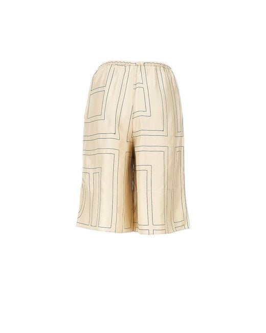 Totême  Natural Monogram Silk Shorts