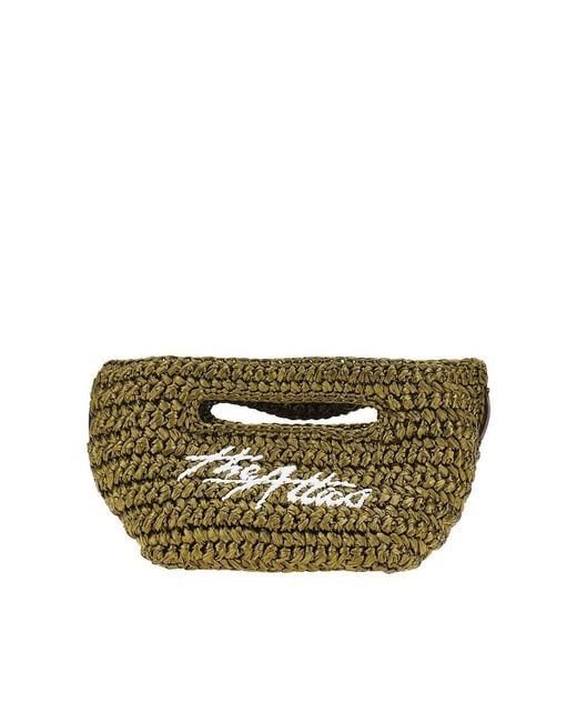 The Attico Green 'Via Dei Giardini 15' Raffia Bag