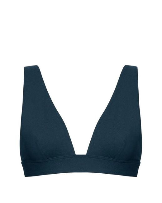 Eres Blue Chrome Triangle Bikini Top