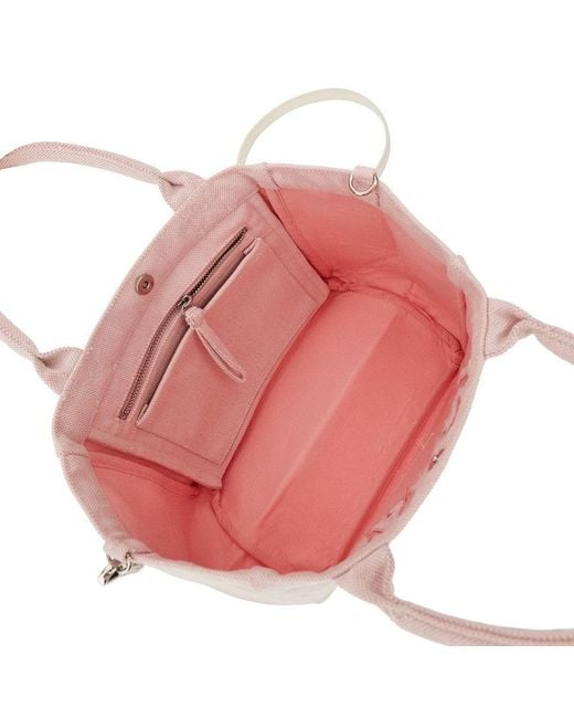 Ganni Pink Shopping Bag With Raspberries Print