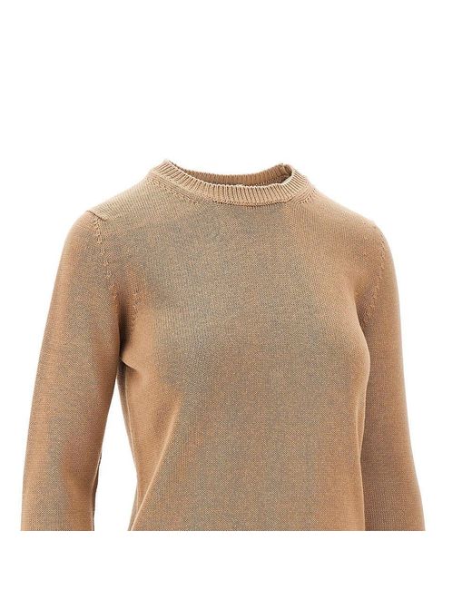 Max Mara Pullover Girocollo di Max Mara in Natural