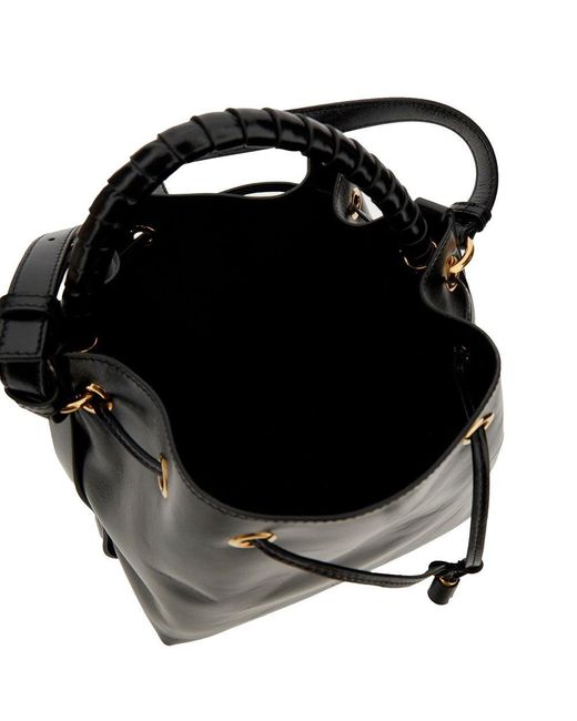 Chloé Black 'Marcie' Leather Bucket Bag