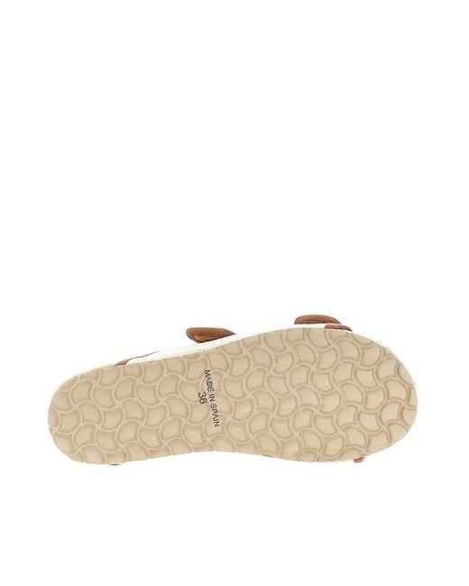 Manebí Natural Canvas And Leather Slides