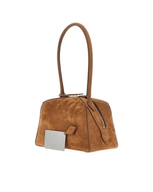 Alaïa Brown Nubuck Leather Small 'Le Bouledogue' Bag