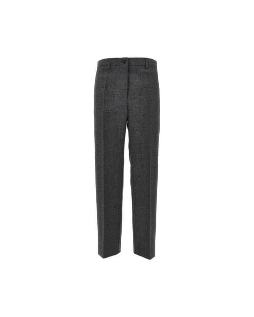 Prada Gray Wool Canvas Tailored Pants