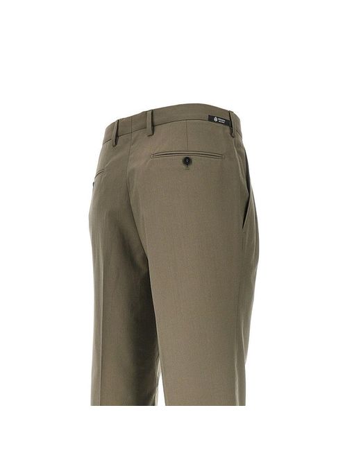 Prada Green Wool-Blend Pants With Darts for men