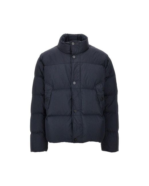 Stone Island Blue Garment Dyed Crinkle Reps Ny Down Jacket for men