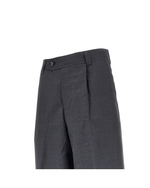 mfpen Gray 'Patch' Tropical Wool Pants for men