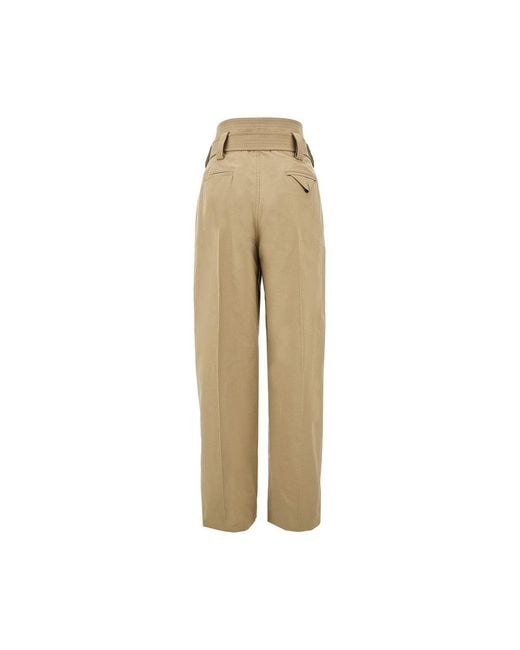 Bottega Veneta Natural Poplin Pants With Belt