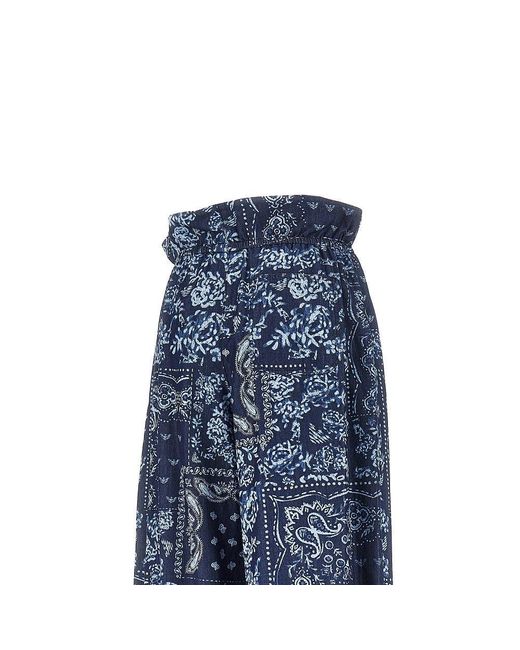 Emporio Armani Blue Bandana Print Chambray Pants