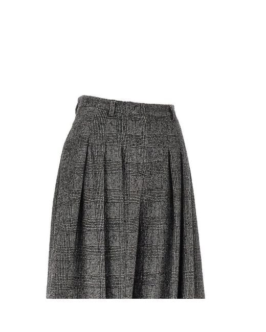 Emporio Armani Gray Prince Of Wales Wide-Leg Pants