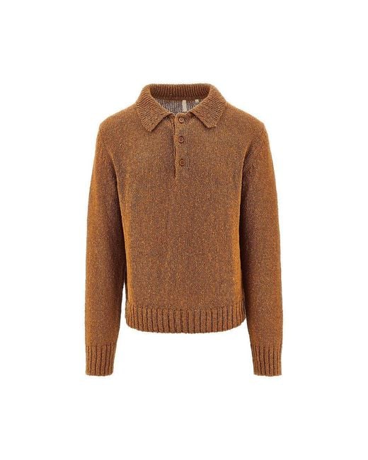 sunflower Brown Knitted Polo Shirt for men