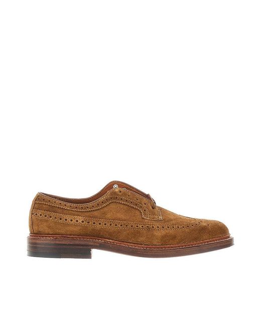 Alden Brown Suede Leather Derby Shoes for men