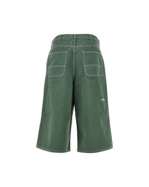 AWAKE NY Green Double Knee Denim Shorts for men