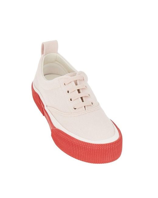 Phoebe Philo Red Cotton Canvas Sneakers