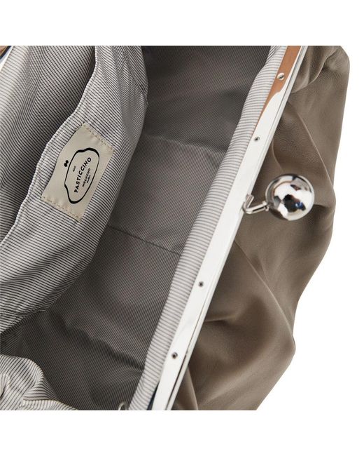 Weekend by Maxmara Gray Leather Large 'Pasticcino' Bag
