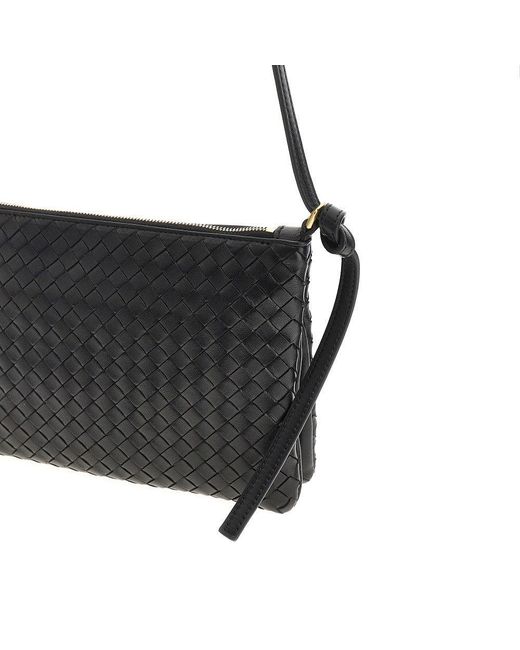Bottega Veneta Black Medium Intrecciato Piccolo Nappa Pouch