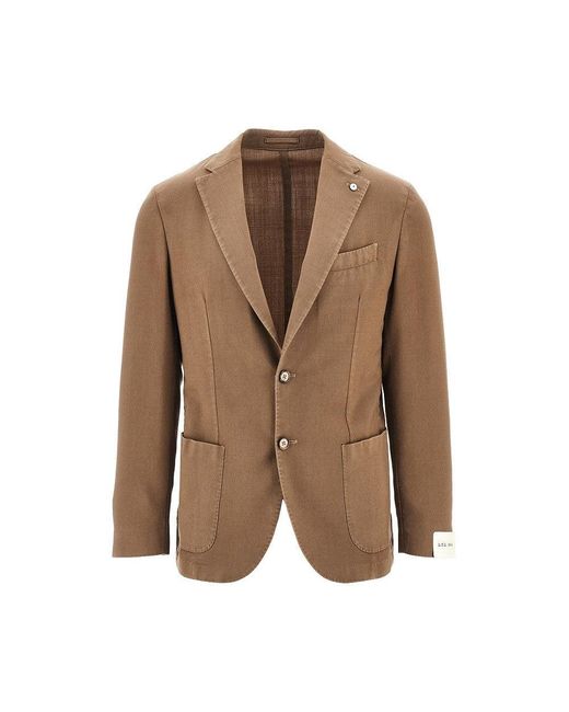 L.b.m. 1911 Brown L. B.M. 1911 'Jack' Wool Single-Breasted Jacket for men