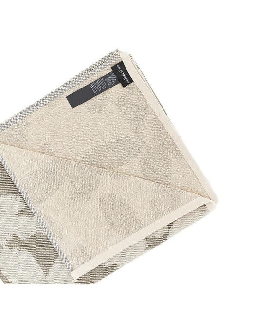 Emporio Armani Natural Beach Towel With Jacquard Motif for men