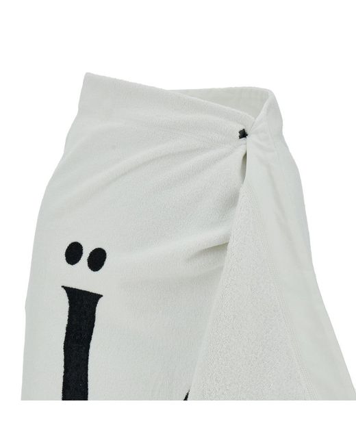 Alaïa White Terry Towel Skirt With Logo