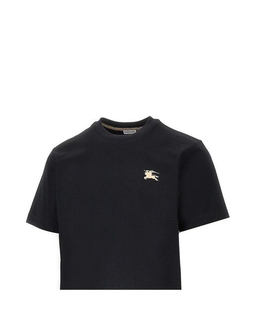 Burberry Black Ekd Embroidery T-Shirt for men