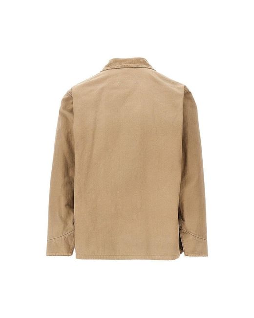 Maison Margiela Natural Cotton Jacket With Corduroy Collar for men
