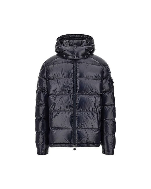Moncler Blue Maya' Hooded Down Jacket for men