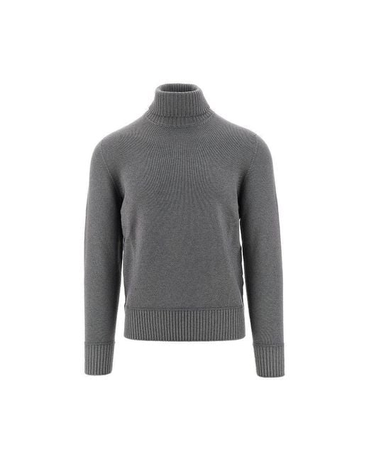 Drumohr Gray Merino Wool Turtleneck Sweater for men