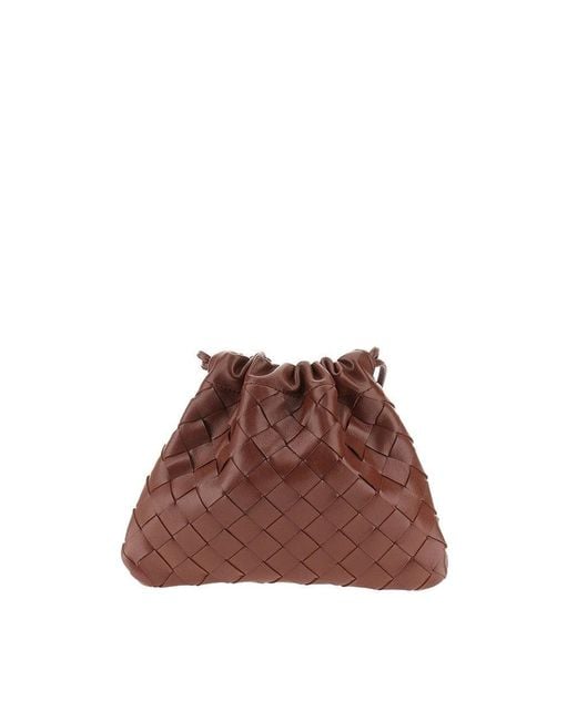 Bottega Veneta Brown Leather Small 'Dustbag' Pouch