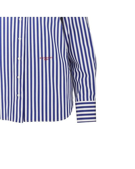 Givenchy Blue Striped Cotton Poplin Shirt