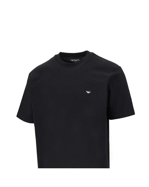 Carhartt Black 'Small Heart' Cotton T-Shirt for men