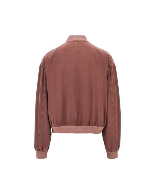 Versace Brown Washed Silk Bomber Jacket for men