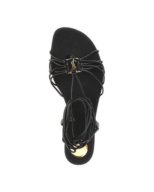 Saint Laurent Multicolor 'Babylone' Leather Flat Sandals