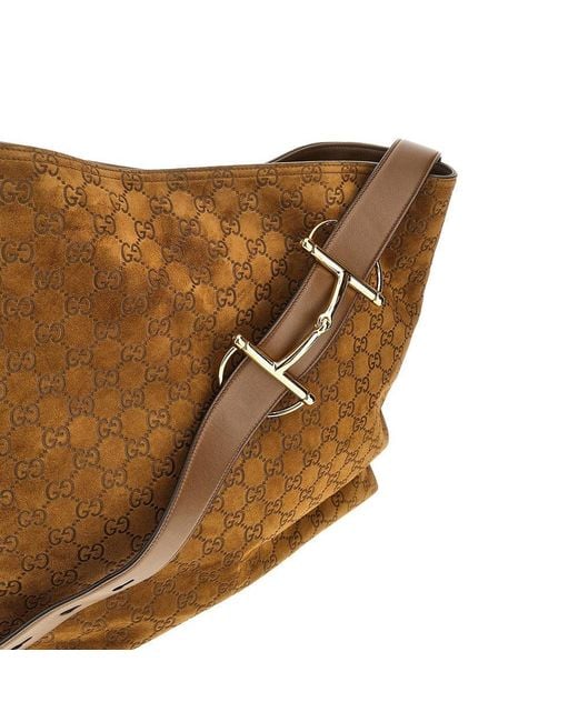 Gucci Brown 'Beatrix' Leather Medium Shopping Bag