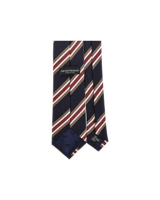 Emporio Armani Blue Silk Necktie With Jacquard Motif for men
