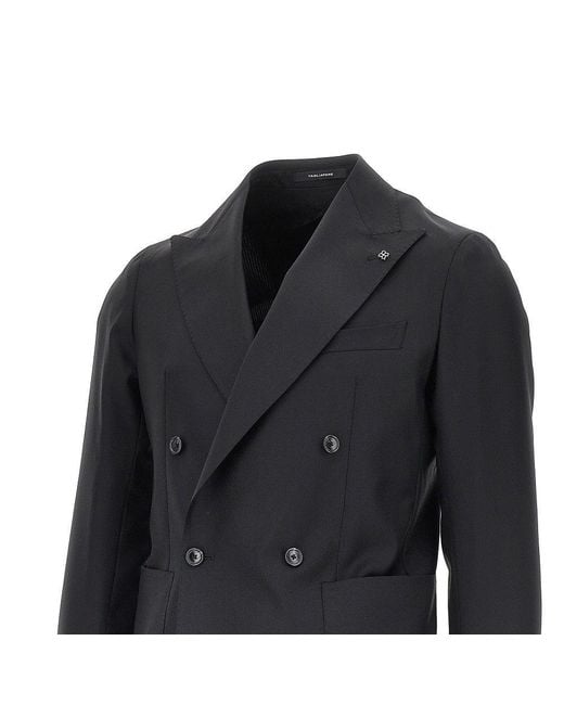 Tagliatore Black Super 110's Wool Tailored Suit for men