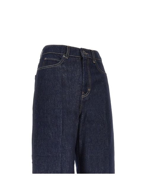 Weekend by Maxmara Blue Cotton Denim Wide-Leg Jeans