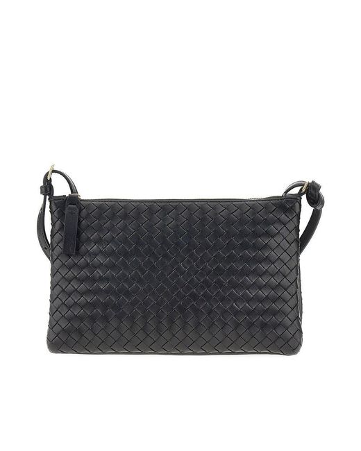 Bottega Veneta Black Medium Intrecciato Piccolo Nappa Pouch