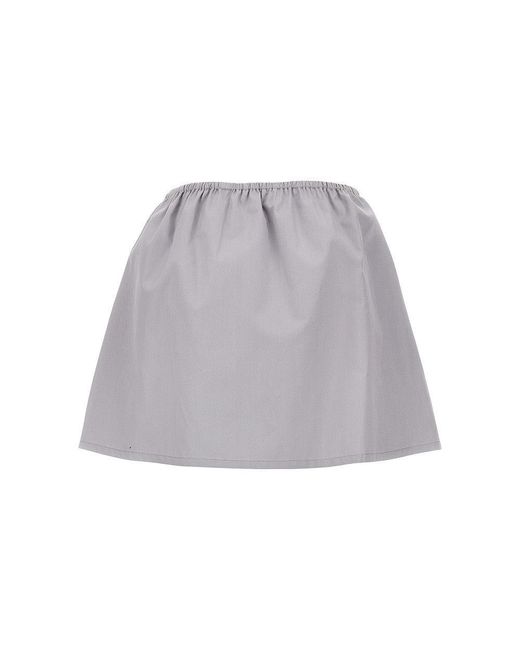 Miu Miu Gray Panama Mini Skirt
