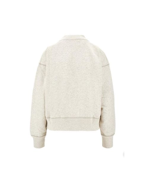 Isabel Marant White 'Moby' Sweatshirt With Flocked Logo