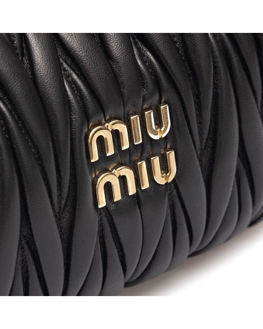 Miu Miu Black Small Miu Wander Hobo Bag