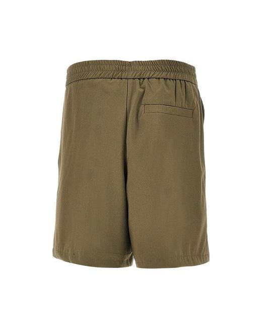 C.9.3 Green Viscose-Blend Gabardine Bermuda Shorts for men